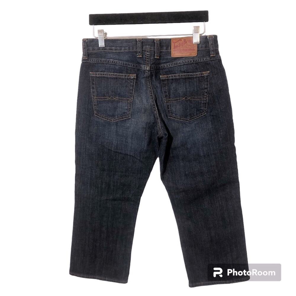 Lucky Brand Dungarees Cropped Jeans Womens Size 29 Dark Wash Stretch Preppy